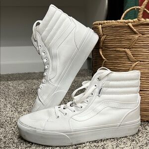Vans Women's All-White High-Top Sneakers